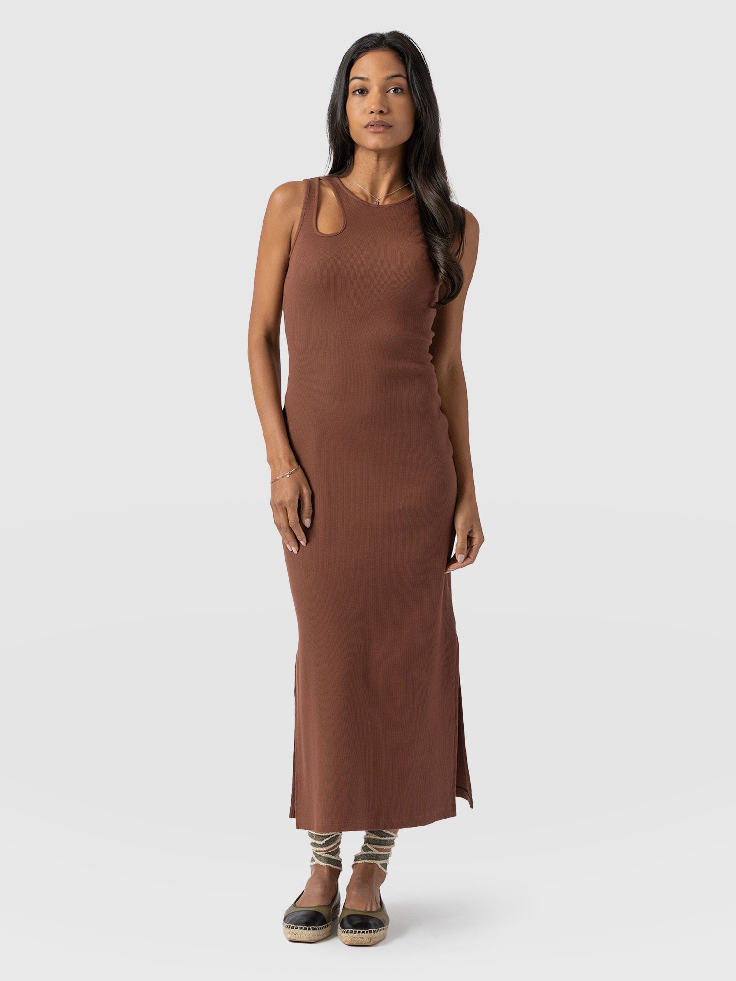 Axel Cut Out Dress - Russet Brown - Women's Dresss | Saint + Sofia® US